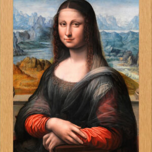 MONA LISA DA VINCI PRINT IN GLASS FRONTED 10" X 13.5" WOODEN FRAME