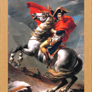 NAPOLEON CROSSING THE ALPS BY JACQUES-LOUIS DAVID PRINT IN GLASS FRONTED 10" X 13.5" FRAME