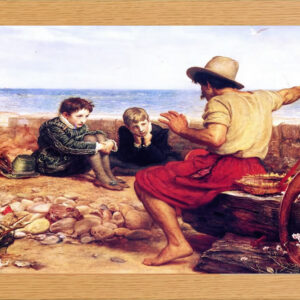 THE BOYHOOD OF RALEIGH BY JOHN EVERETT MILLAIS PRINT IN GLASS FRONTED 10" X 13.5" FRAME